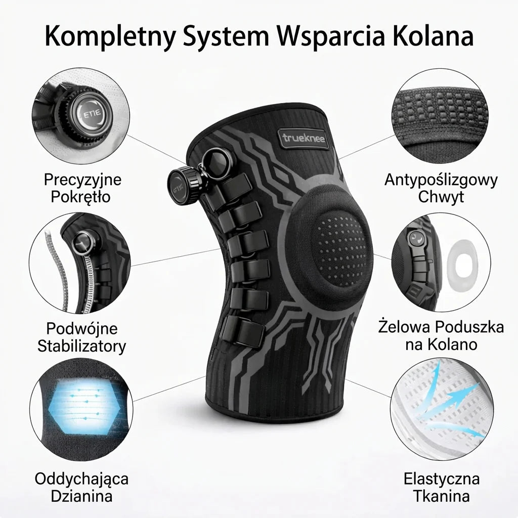 Orteza stawu kolanowego stabilizująca z regulacją i wkładką żelową