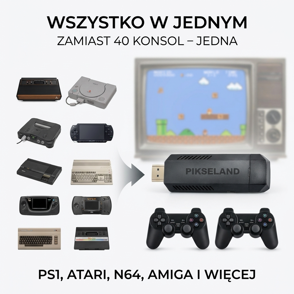 Konsola retro do gier HDMI z dwoma padami plug and play