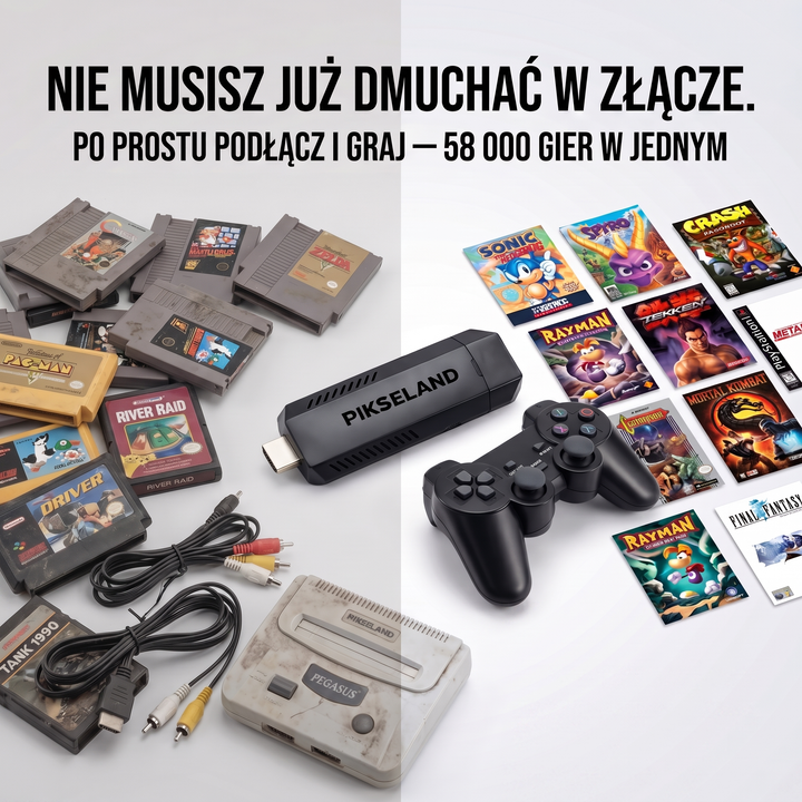 Konsola retro do gier HDMI z dwoma padami plug and play