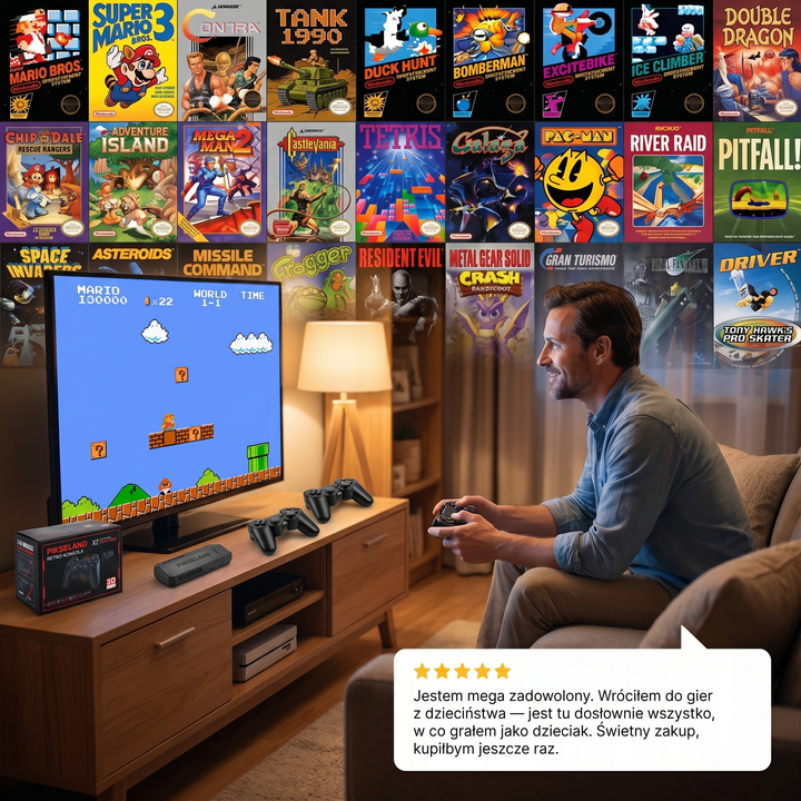 Konsola retro do gier HDMI z dwoma padami plug and play