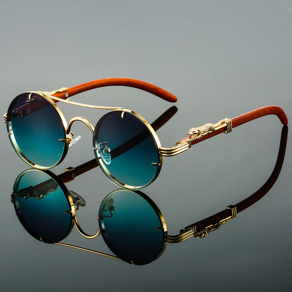Okulary przeciwsłoneczne owalne w metalowej oprawce unisex
