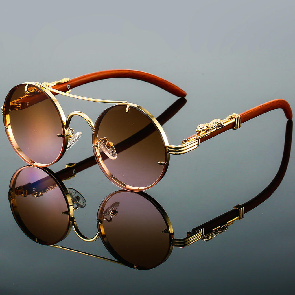 Okulary przeciwsłoneczne owalne w metalowej oprawce unisex