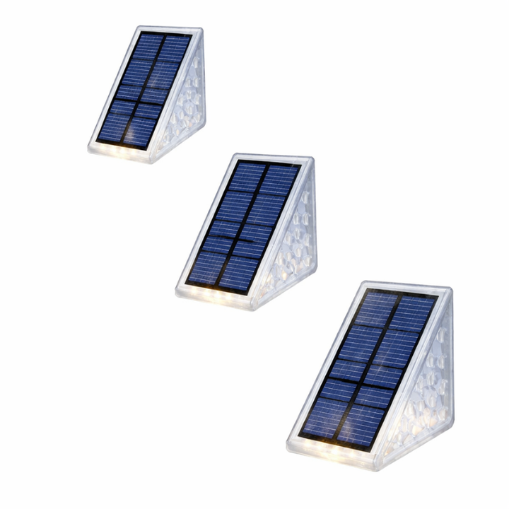 Lampa Schodowa Solar­na LED z Czujnikiem Zmierzchu – Zewnętrzne Oświetlenie Stopni i Schodów