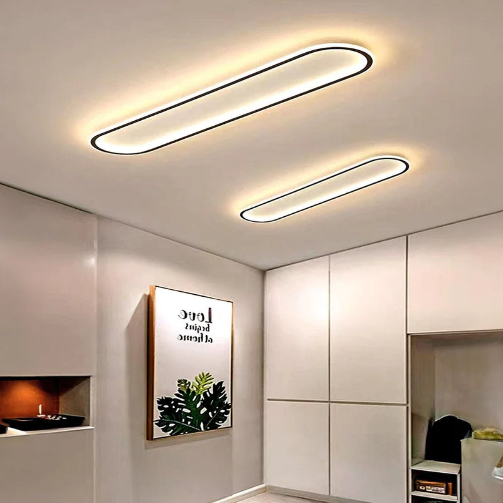 Lampa sufitowa LED owalna płaska do przedpokoju i kuchni