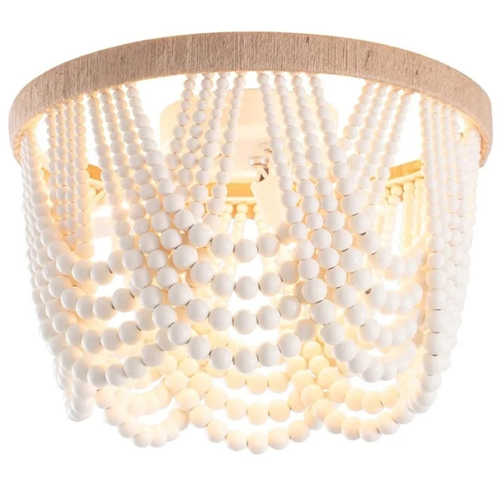 Lampa Sufitowa z Drewnianymi Koralikami