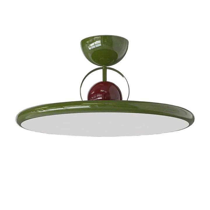 Lampa Sufitowa z Okrągłym Panelem Świetlnym i Kulistym Elementem Centralnym