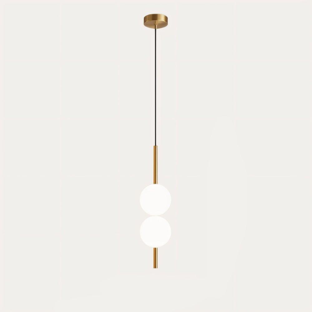 Lampa wisząca smukła z kulistym kloszem do sypialni i salonu