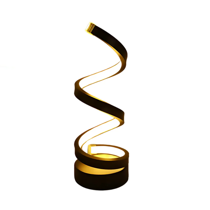 Lampa biurkowa LED spiralna o rzeźbiarskim kształcie