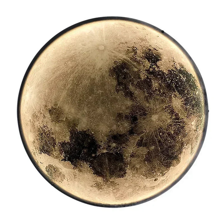 Lampa Ścienna LED z Okrągłym Panelem Świetlnym w Formie Księżyca z Podświetleniem Obwodowym