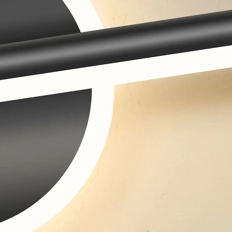 Lampa ścienna LED z poziomym liniowym paskiem świetlnym i okrągłą podstawą