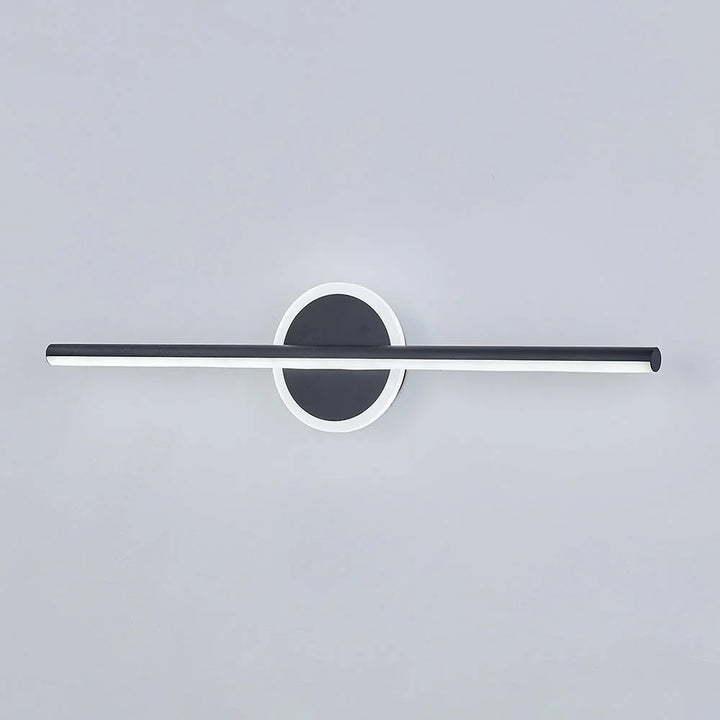 Lampa ścienna LED z poziomym liniowym paskiem świetlnym i okrągłą podstawą