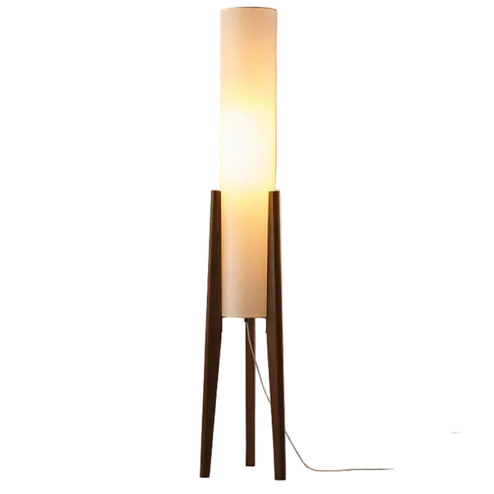 Lampa podłogowa na trójnogu z cylindrycznym kloszem LED