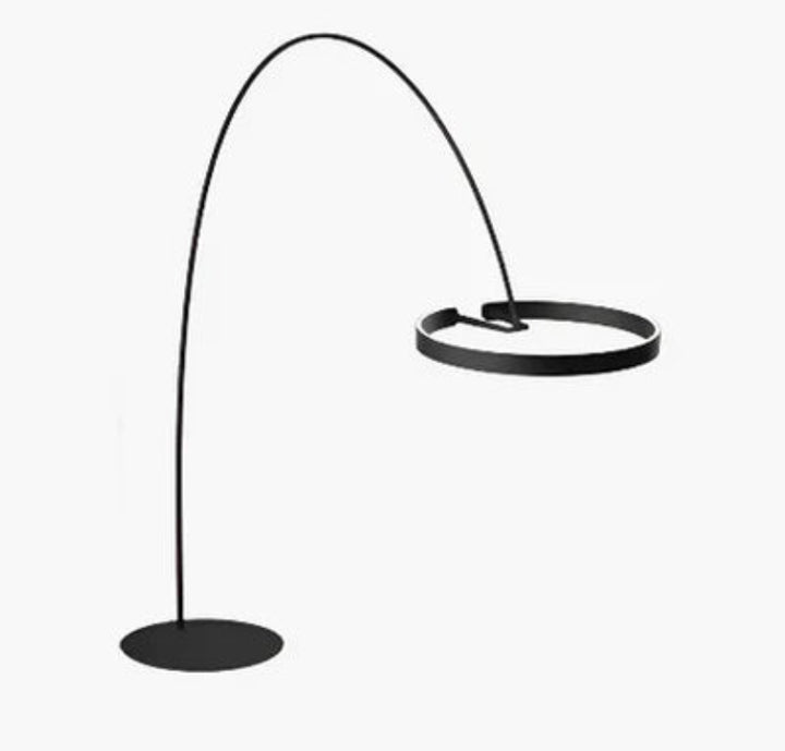 Lampa podłogowa łukowa LED z pierścieniem