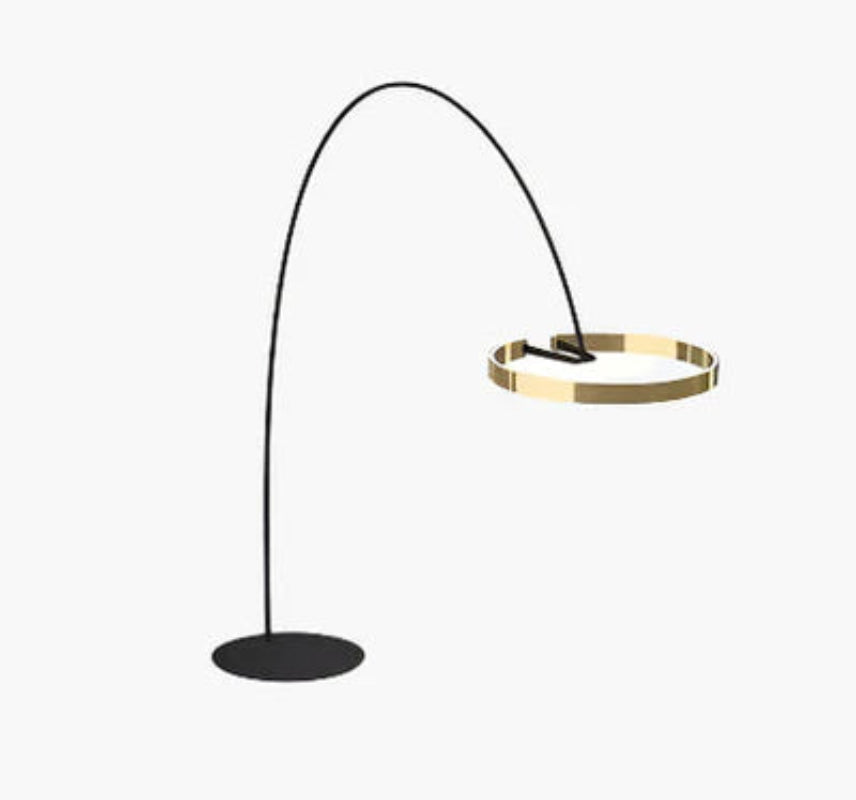 Lampa podłogowa łukowa LED z pierścieniem