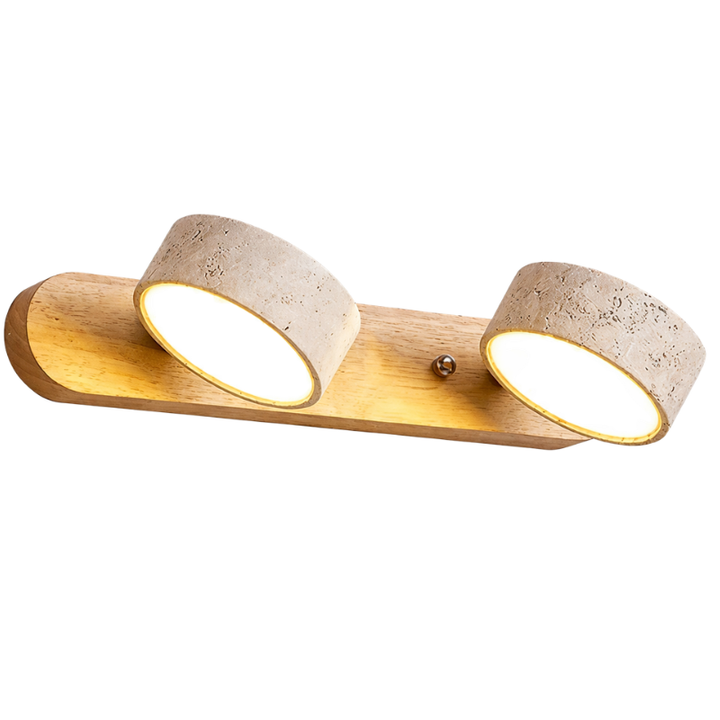 Lampa ścienna LED z dwoma cylindrycznymi kloszami i podstawą