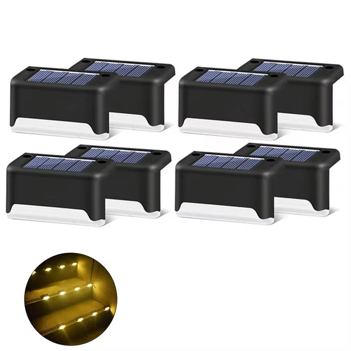 Lampa solarna LED na schody i ogrodzenie zewnętrzna z akumulatorem i czujnikiem zmierzchu