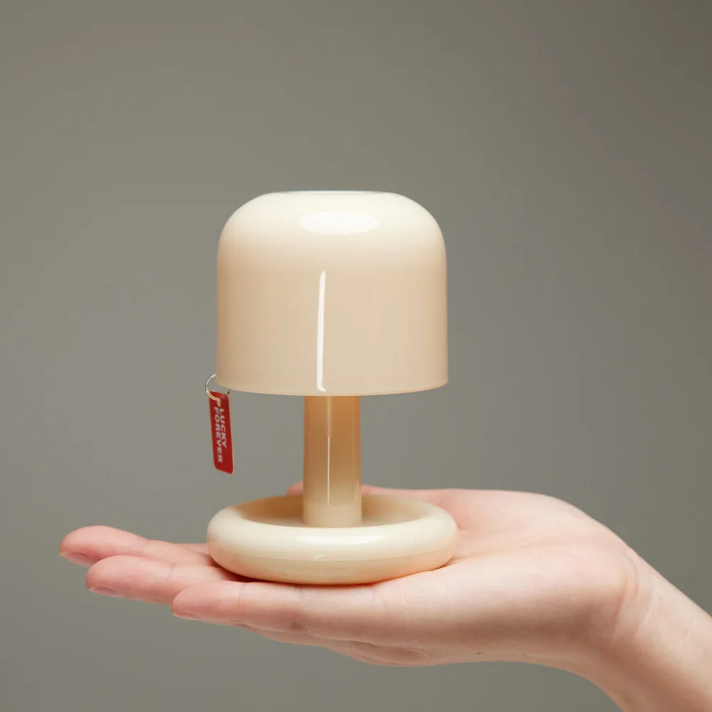 Lampa stołowa LED z zaokrąglonym kloszem bezprzewodowa, ładowana przez USB
