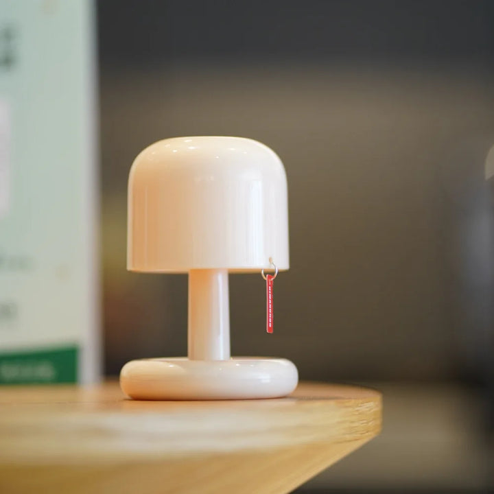 Lampa stołowa LED z zaokrąglonym kloszem bezprzewodowa, ładowana przez USB