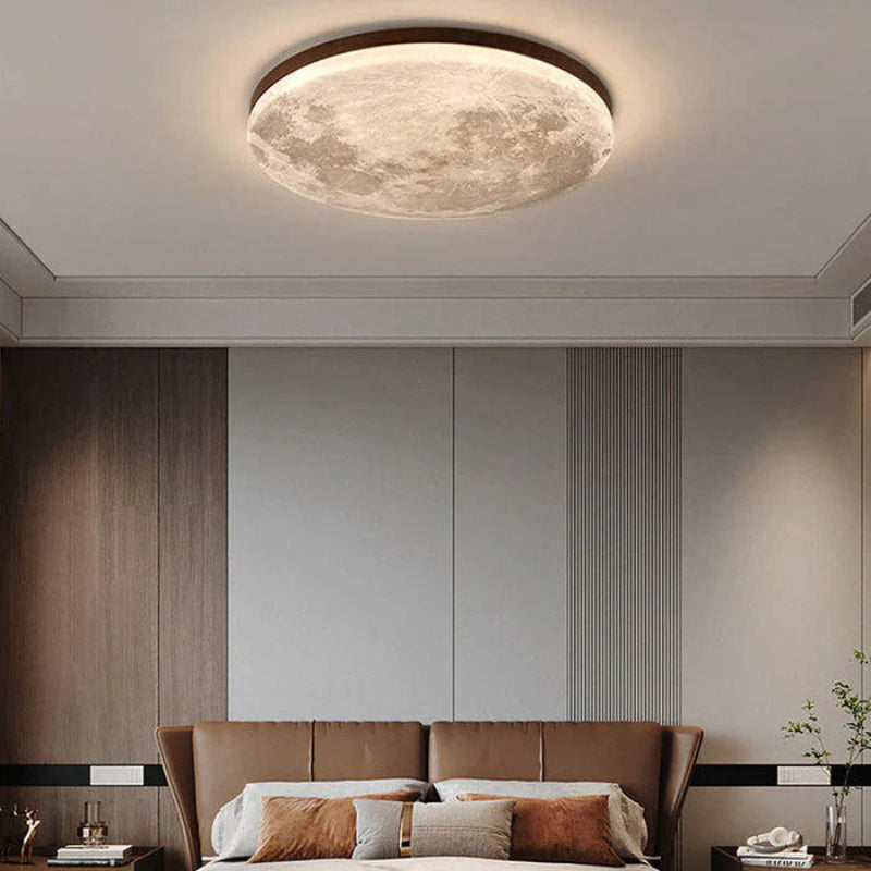 Lampa sufitowa LED Moon  okrągły żyrandol sufitowy z realistyczną fakturą powierzchni księżyca