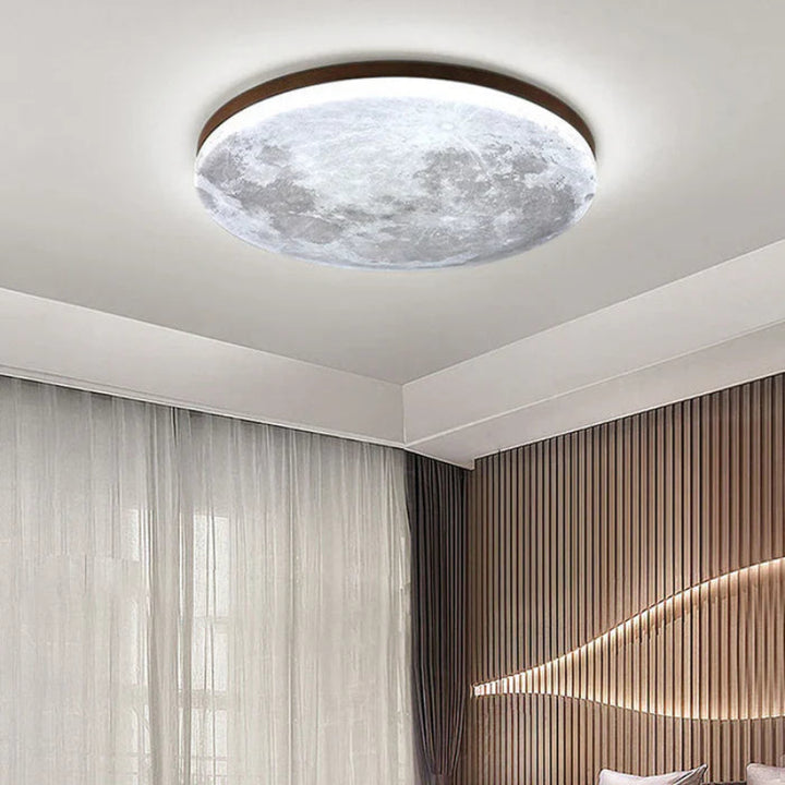 Lampa sufitowa LED Moon  okrągły żyrandol sufitowy z realistyczną fakturą powierzchni księżyca