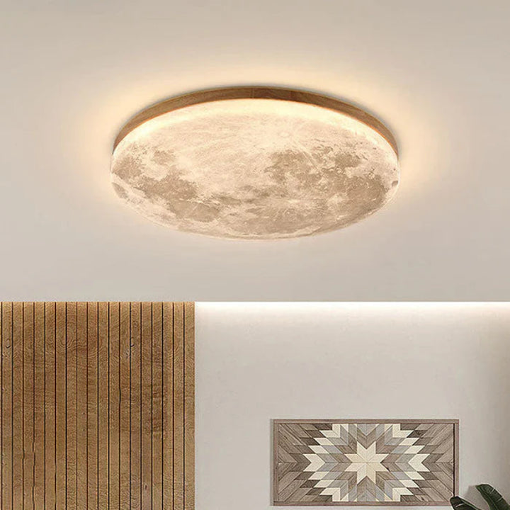Lampa sufitowa LED Moon  okrągły żyrandol sufitowy z realistyczną fakturą powierzchni księżyca