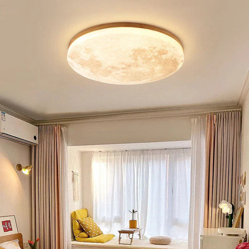 Lampa sufitowa LED Moon  okrągły żyrandol sufitowy z realistyczną fakturą powierzchni księżyca