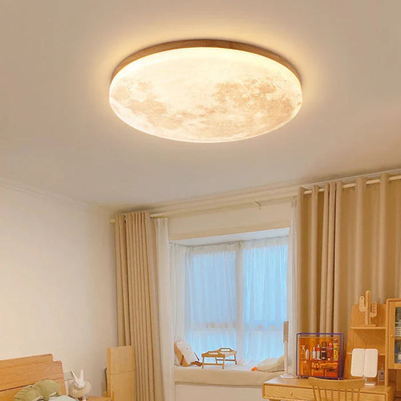 Lampa sufitowa LED Moon  okrągły żyrandol sufitowy z realistyczną fakturą powierzchni księżyca