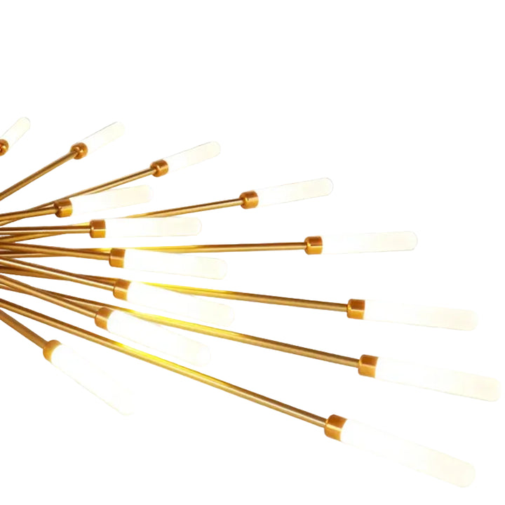 Lampa sufitowa LED do salonu z metalowymi ramionami i żarówkami rurowymi