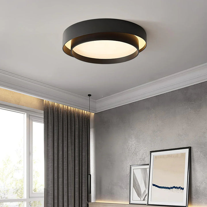 Lampa sufitowa LED do salonu z podwójnym pierścieniem