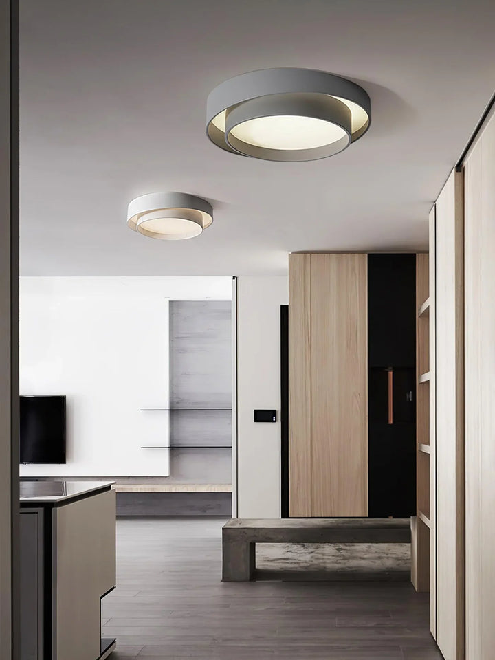 Lampa sufitowa LED do salonu z podwójnym pierścieniem