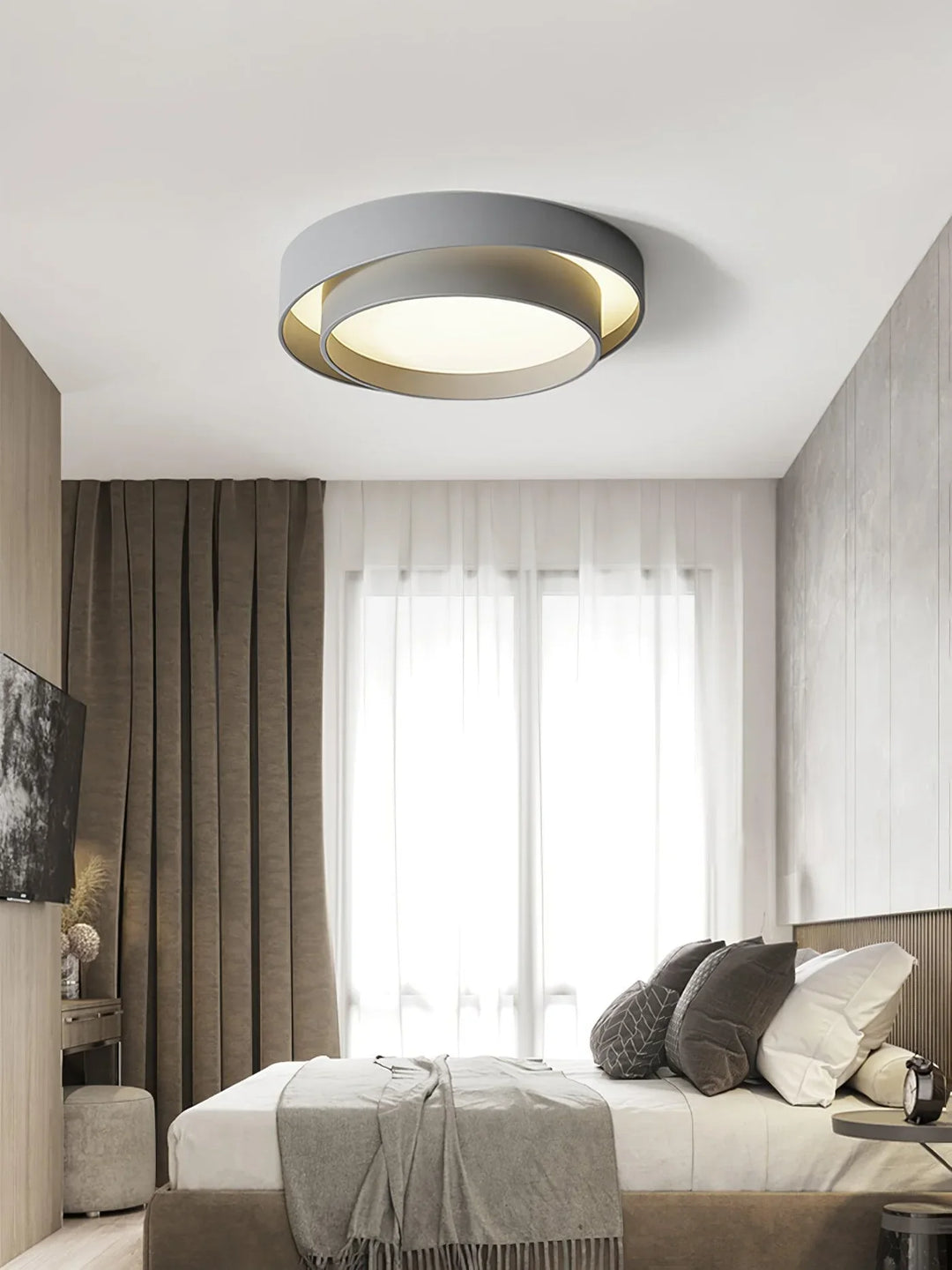 Lampa sufitowa LED do salonu z podwójnym pierścieniem