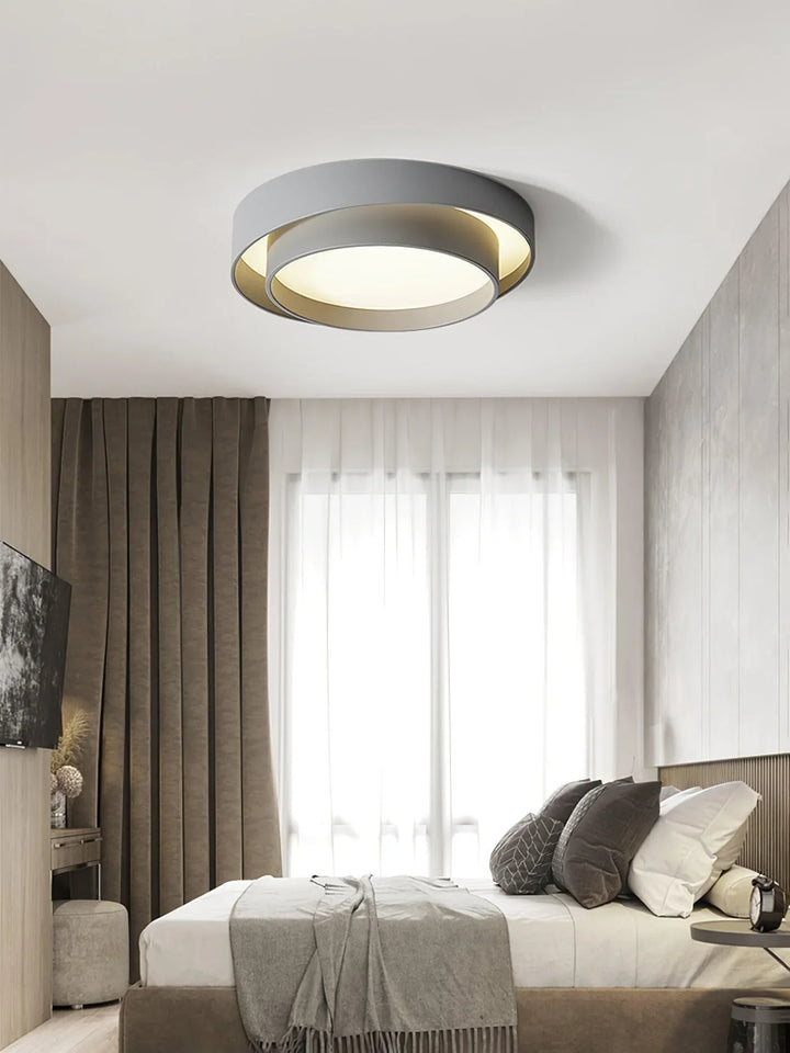 Lampa sufitowa LED do salonu z podwójnym pierścieniem