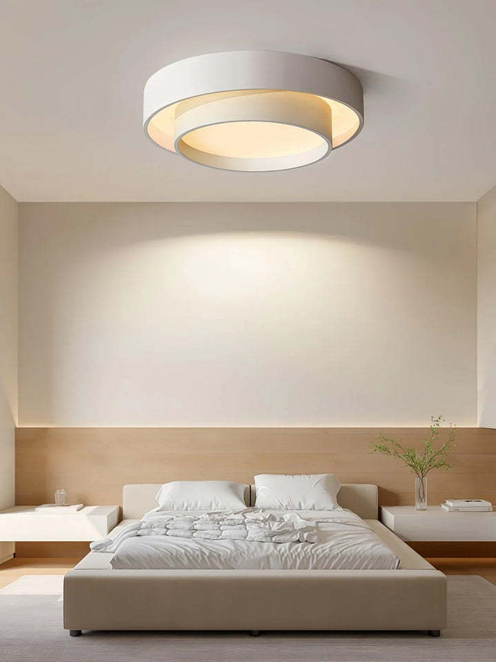 Lampa sufitowa LED do salonu z podwójnym pierścieniem