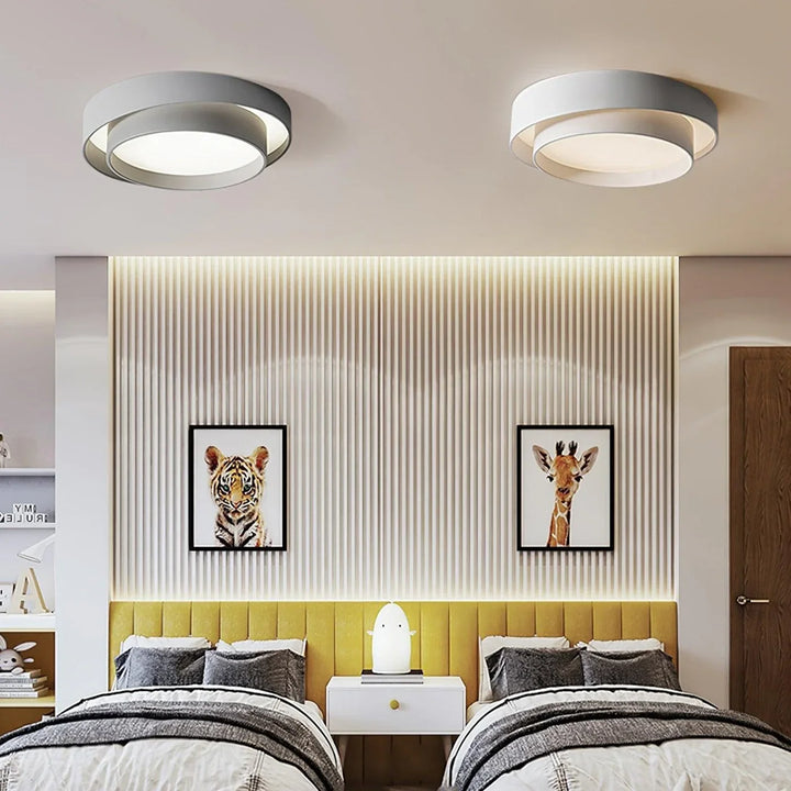 Lampa sufitowa LED do salonu z podwójnym pierścieniem