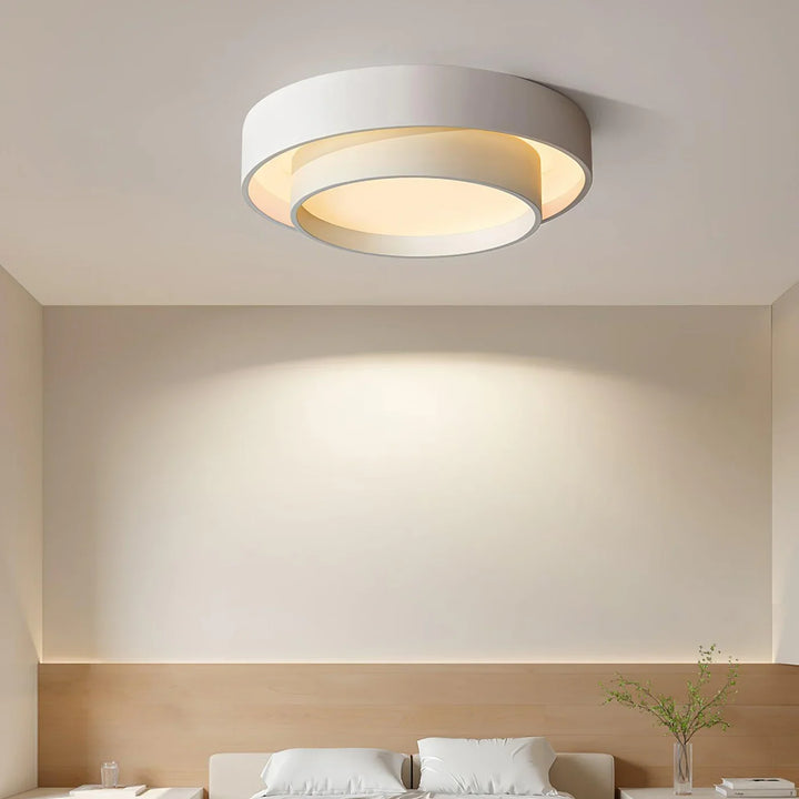 Lampa sufitowa LED do salonu z podwójnym pierścieniem
