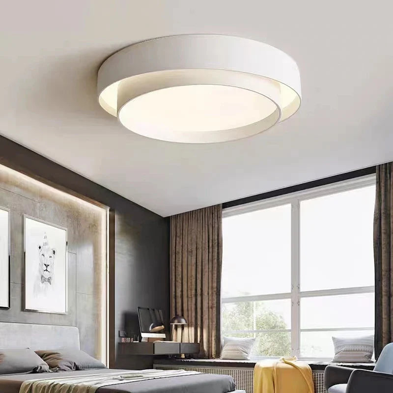 Lampa sufitowa LED do salonu z podwójnym pierścieniem