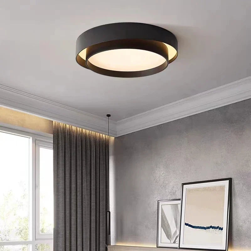 Lampa sufitowa LED do salonu z podwójnym pierścieniem