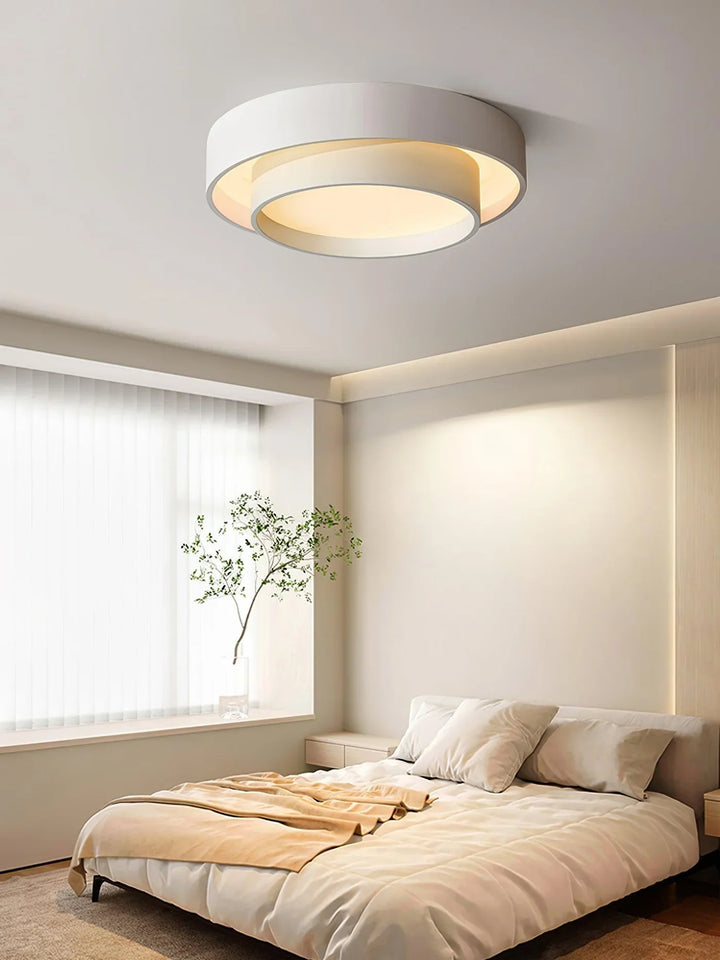 Lampa sufitowa LED do salonu z podwójnym pierścieniem
