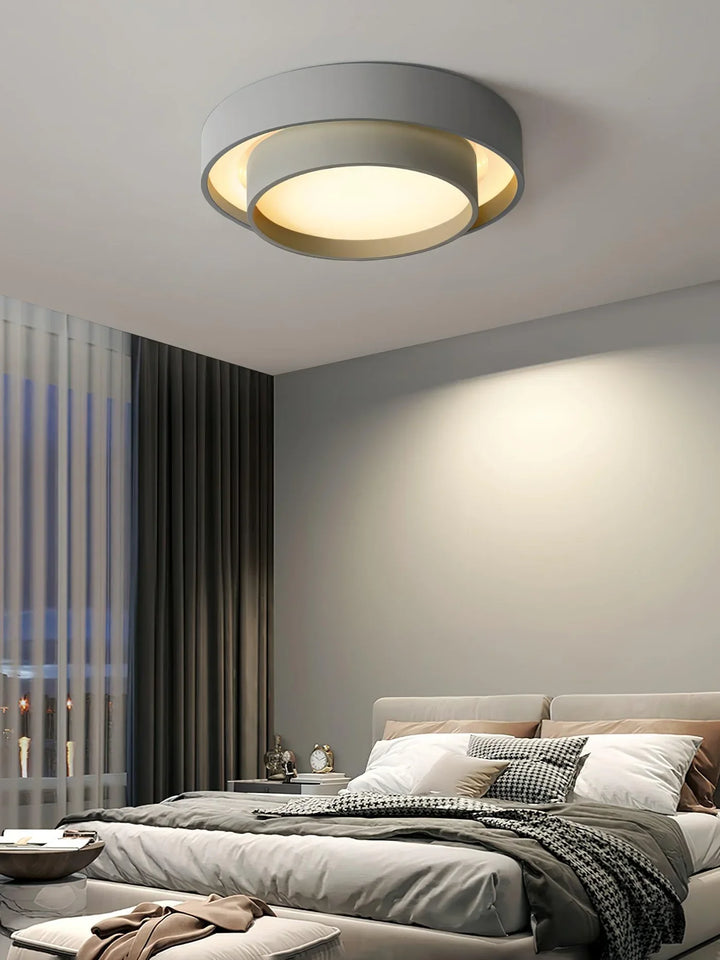Lampa sufitowa LED do salonu z podwójnym pierścieniem