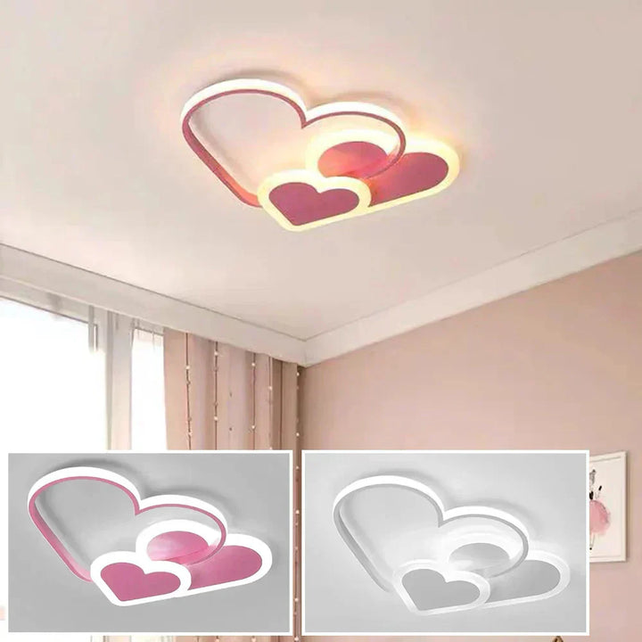 Lampa sufitowa LED w kształcie serca z podświetlanym konturem