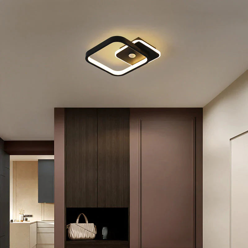 Lampa sufitowa LED wydłużona oprawa owalna i kwadratowa z podświetlanym konturem