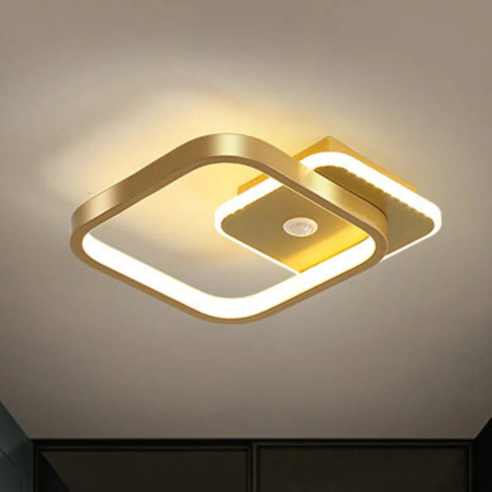 Lampa sufitowa LED wydłużona oprawa owalna i kwadratowa z podświetlanym konturem