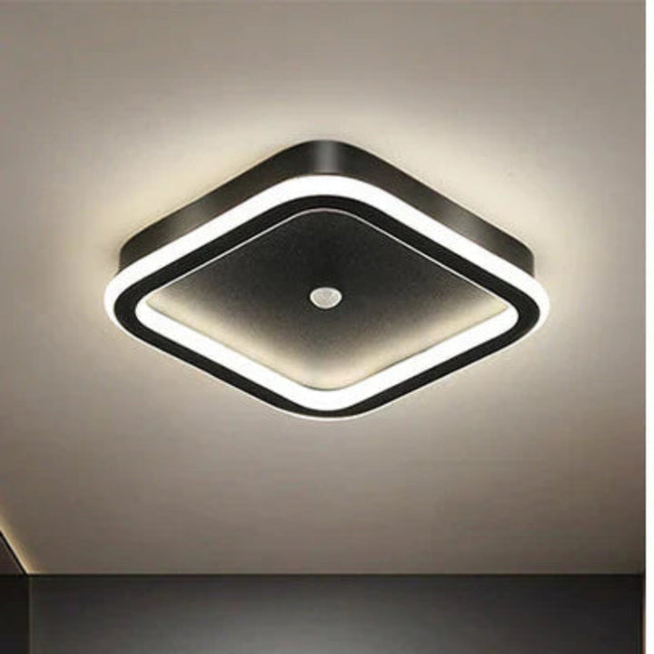 Lampa sufitowa LED wydłużona oprawa owalna i kwadratowa z podświetlanym konturem