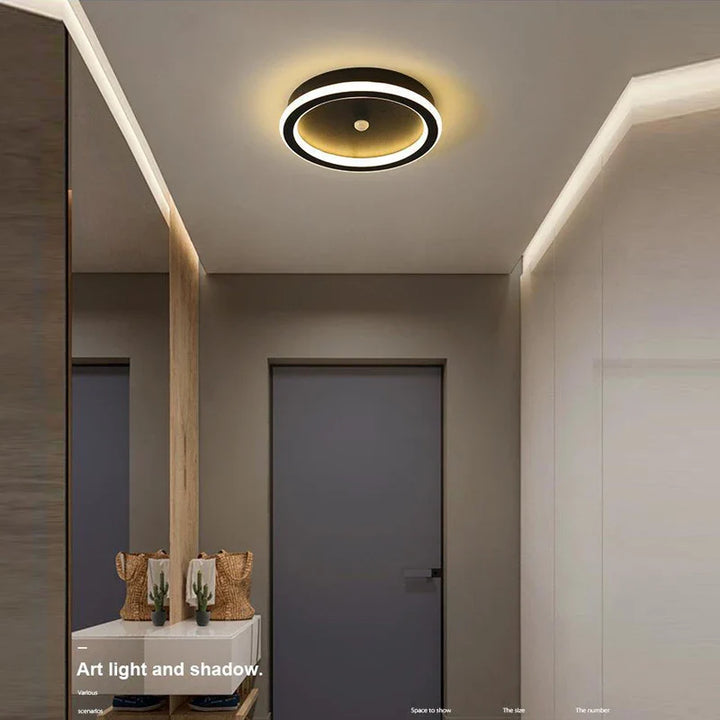 Lampa sufitowa LED wydłużona oprawa owalna i kwadratowa z podświetlanym konturem