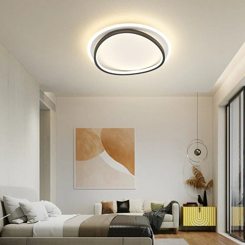 Lampa sufitowa LED z białą ramką i asymetryczną ramką wewnętrzną