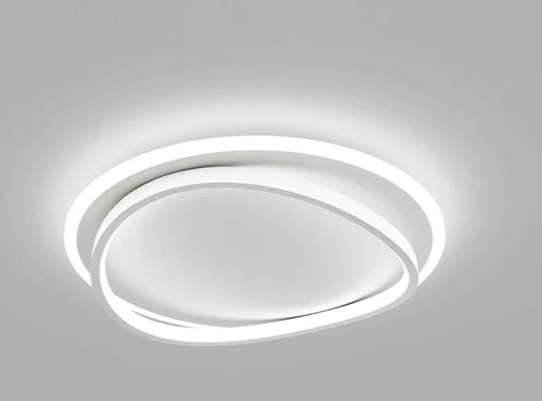 Lampa sufitowa LED z białą ramką i asymetryczną ramką wewnętrzną