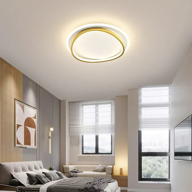 Lampa sufitowa LED z białą ramką i asymetryczną ramką wewnętrzną