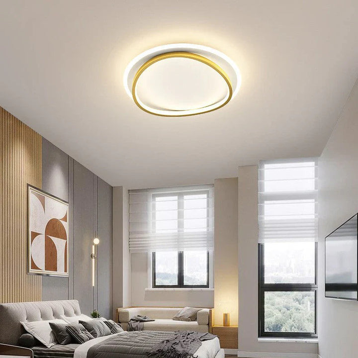 Lampa sufitowa LED z białą ramką i asymetryczną ramką wewnętrzną