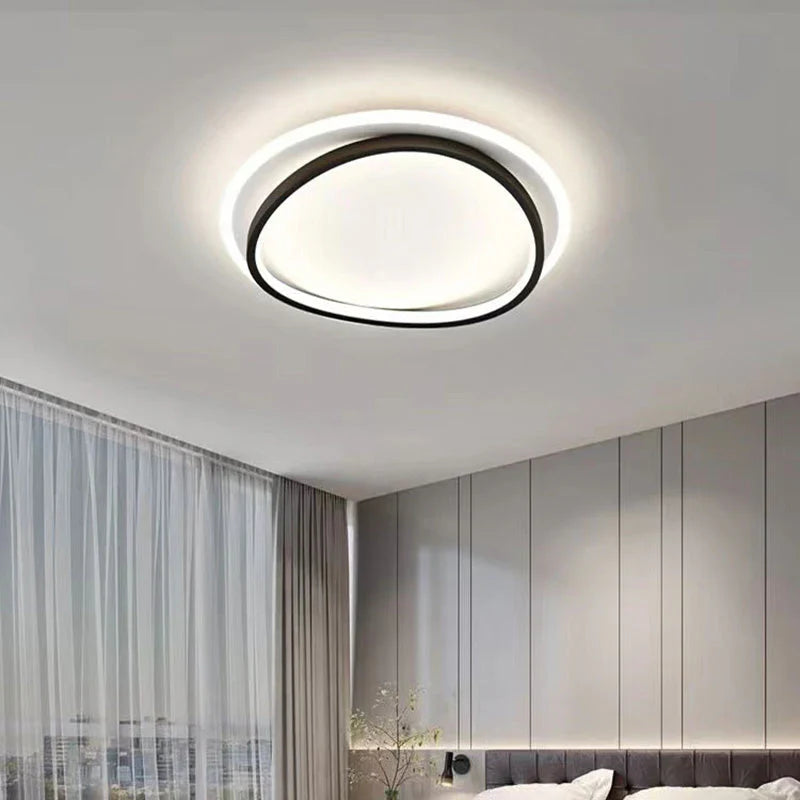 Lampa sufitowa LED z białą ramką i asymetryczną ramką wewnętrzną