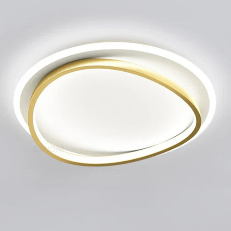 Lampa sufitowa LED z białą ramką i asymetryczną ramką wewnętrzną